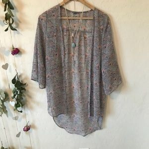 Sheer Patterned Cardigan